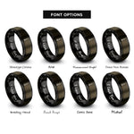 font options for inside engraving on gunmetal & black oriental pearl tower rings