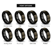 font options for inside engraving on gunmetal & black oriental pearl tower rings
