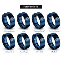 font options for inside engraving on blue orienteering compass rings
