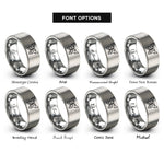 font options for inside engraving on silver origami butterfly rings