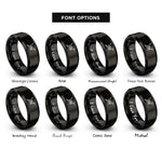 font options for inside engraving on black origami crane rings