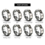 font options for inside engraving on gray origami crane rings