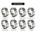 font options for inside engraving on grey origami crane rings