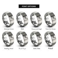 font options for inside engraving on grey origami crane rings