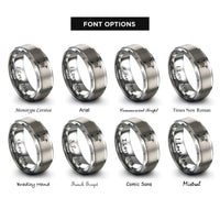 font options for inside engraving on silver origami crane rings
