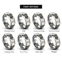 font options for inside engraving on silver origami crane rings