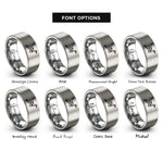 font options for inside engraving on gray origami crane rings