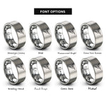 font options for inside engraving on gray origami hummingbird rings