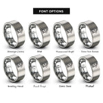 font options for inside engraving on gray origami rabbit rings