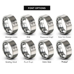 font options for inside engraving on silver origami swan rings
