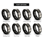 font options for inside engraving on black & silver oriole branch rings