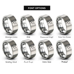 font options for inside engraving on gray orion constellation rings