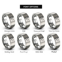 font options for inside engraving on gray orion constellation rings