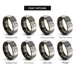 font options for inside engraving on gunmetal & grey orion constellation rings