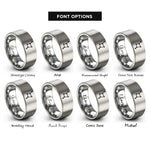 font options for inside engraving on grey orion dots rings