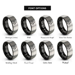 font options for inside engraving on black & grey ornament bauble rings