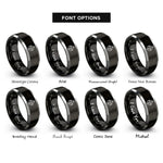 font options for inside engraving on black & grey ornament bauble rings