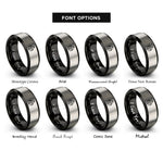 font options for inside engraving on black & silver ornament bauble rings
