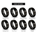 font options for inside engraving on black ornament bauble rings