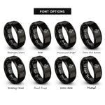 font options for inside engraving on black ornament bauble rings