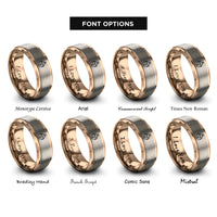 font options for inside engraving on rose gold ornament bauble rings