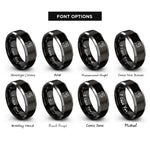 font options for inside engraving on black & gray orobas rings