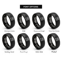font options for inside engraving on black orobas rings