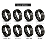 font options for inside engraving on black orobas rings