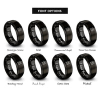 font options for inside engraving on black orobas rings