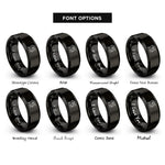 font options for inside engraving on black orobas rings