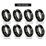 font options for inside engraving on black & silver orthodox cross rings