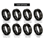 font options for inside engraving on black orthodox cross rings