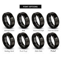 font options for inside engraving on black orthodox cross rings