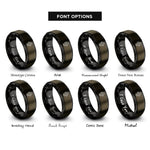 font options for inside engraving on gunmetal & black orthodox cross rings