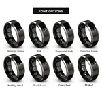 font options for inside engraving on black & gray oscillating spindle sander rings
