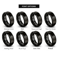 font options for inside engraving on black oscillating spindle sander rings