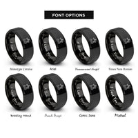 font options for inside engraving on black oscillating spindle sander rings