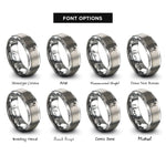 font options for inside engraving on gray oscillating spindle sander rings