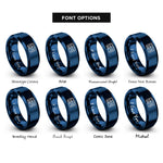 font options for inside engraving on blue oscilloscope rings