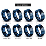 font options for inside engraving on blue oscilloscope rings