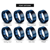 font options for inside engraving on blue oscilloscope rings