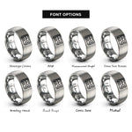 font options for inside engraving on grey oscilloscope rings