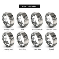 font options for inside engraving on grey oscilloscope rings