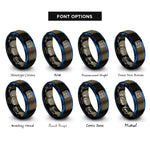 font options for inside engraving on gunmetal & blue oscilloscope rings