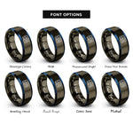 font options for inside engraving on gunmetal & blue oscilloscope rings