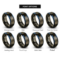 font options for inside engraving on gunmetal & blue oscilloscope rings