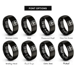 font options for inside engraving on black oscilloscope waveform rings