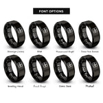 font options for inside engraving on black oscilloscope waveform rings