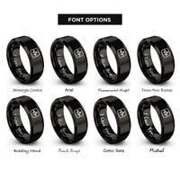font options for inside engraving on black oscilloscope waveform rings