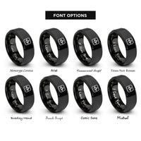font options for inside engraving on black oscilloscope waveform rings